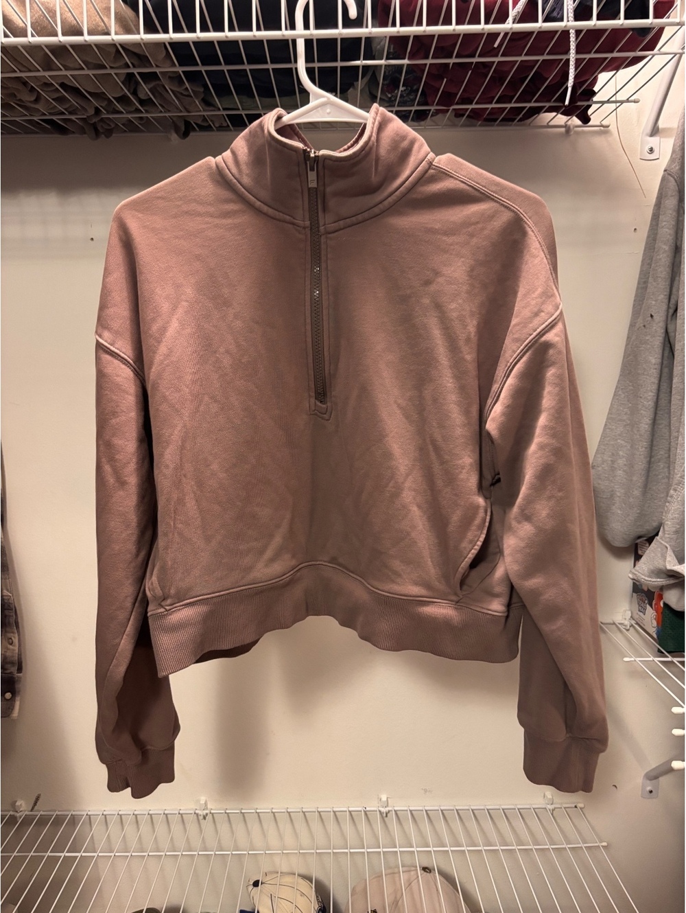 Fabletics Women's Mauve Half-Zip Pullover Sweatshirt, Size S